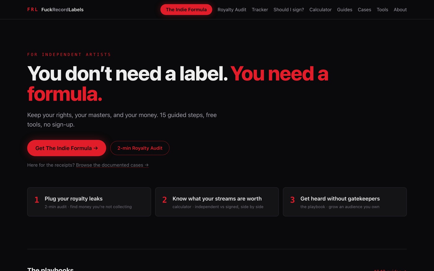 The Indie WAV homepage